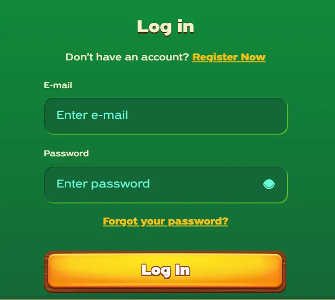 Login form GreenLuck